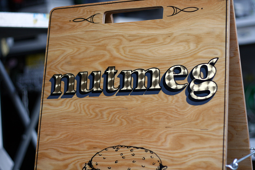 サインペイント,ゴールドリーフ,スタンドサイン,バーガーショップ