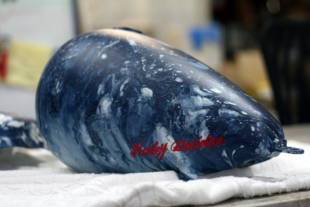 マーブル塗装,ハーレー,マーブリング,カスタムペイント