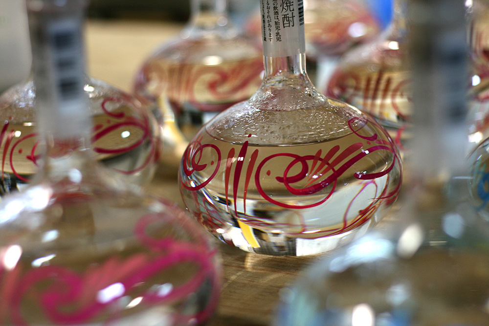 ガラス,ボトル,オリジナルペイント,ピンストライプ