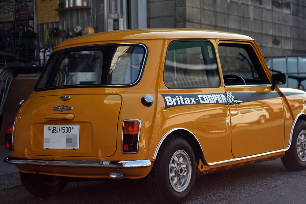 Britax-Cooper,ミニクーパー,ピンストライプ,レタリング