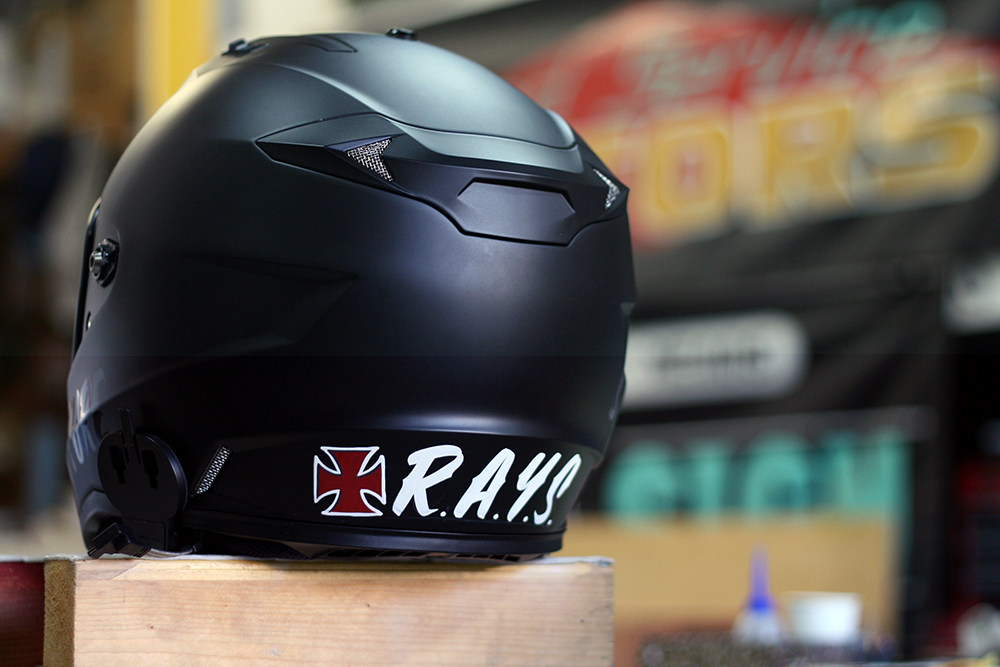 ヘルメット,レタリング,ピンストライプ