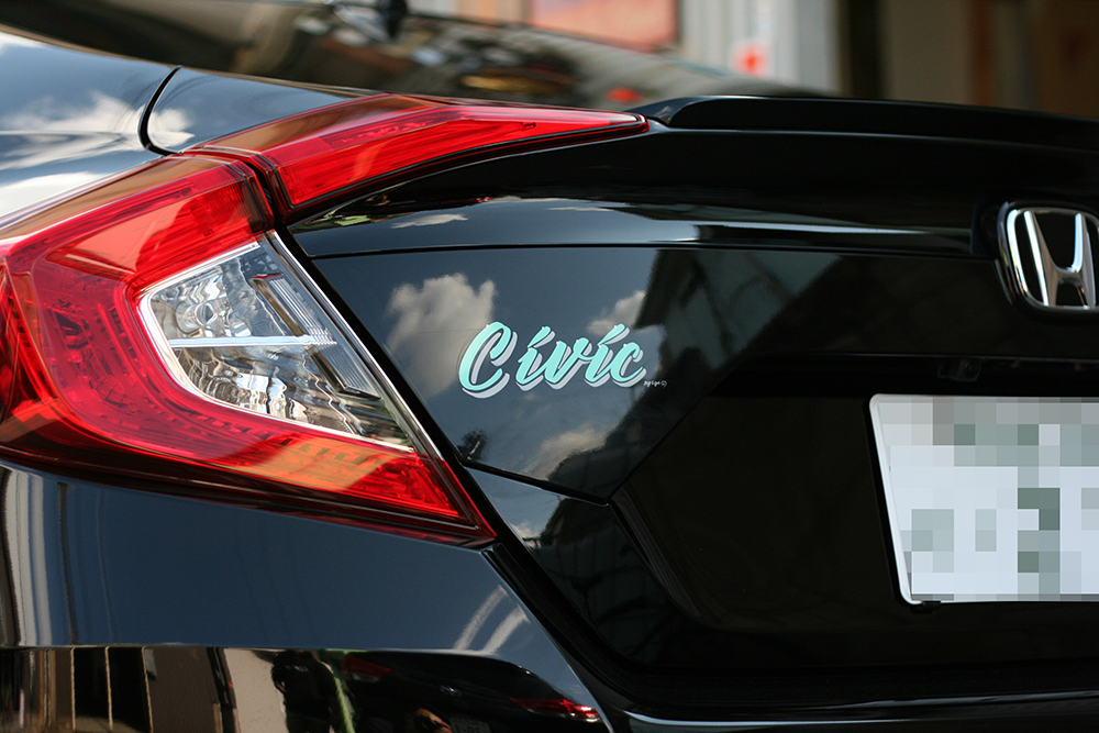 honda civic 2018,ピンストライプ,レタリング