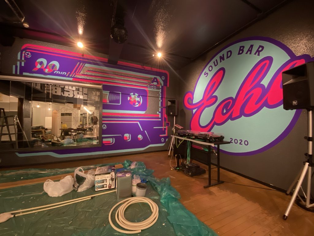 bar 看板,店内デザイン,ウォールペイント