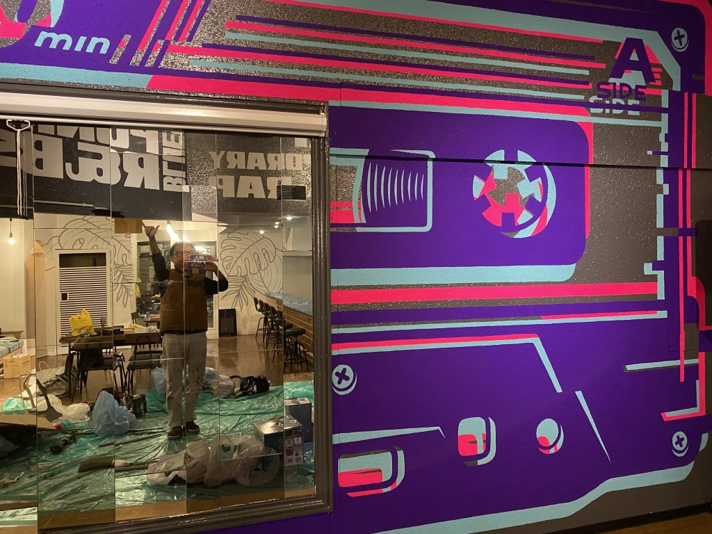 bar 看板,店内デザイン,ウォールペイント