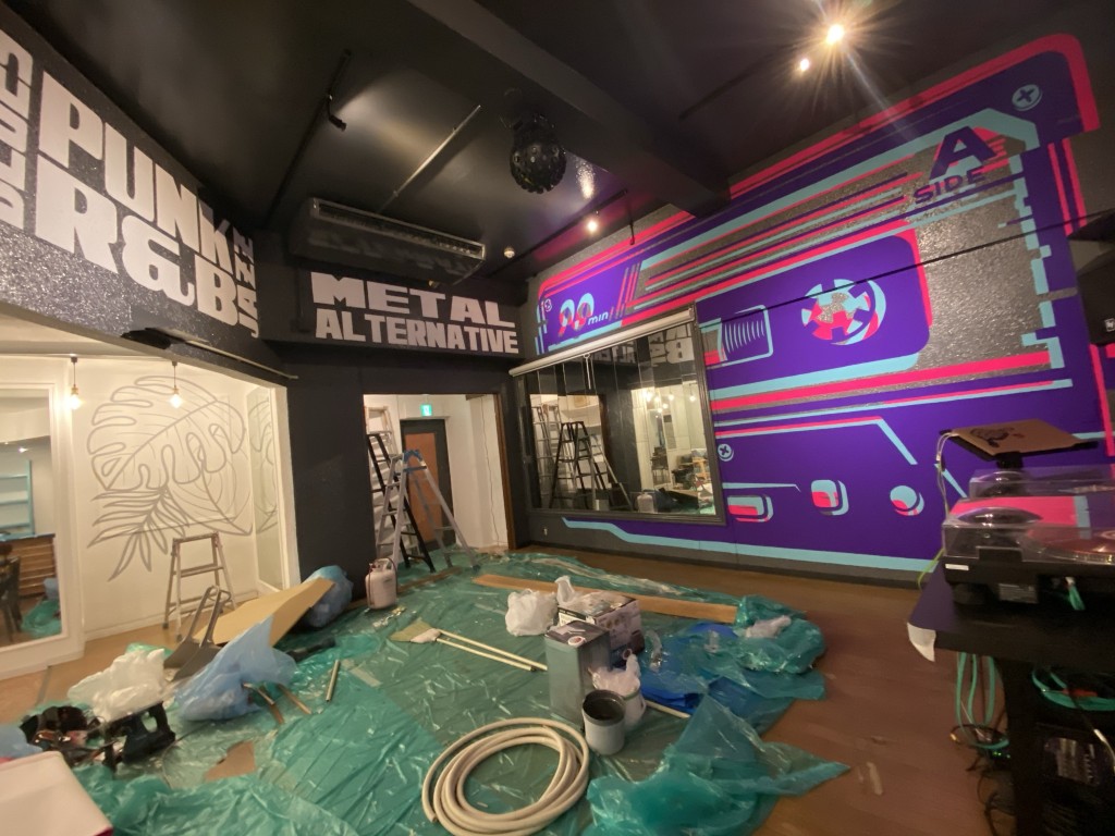 bar 看板,店内デザイン,ウォールペイント